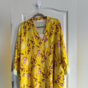 Elle Yellow Seashell & Lobster Print Swim Coverup